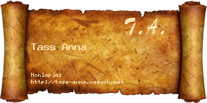 Tass Anna névjegykártya